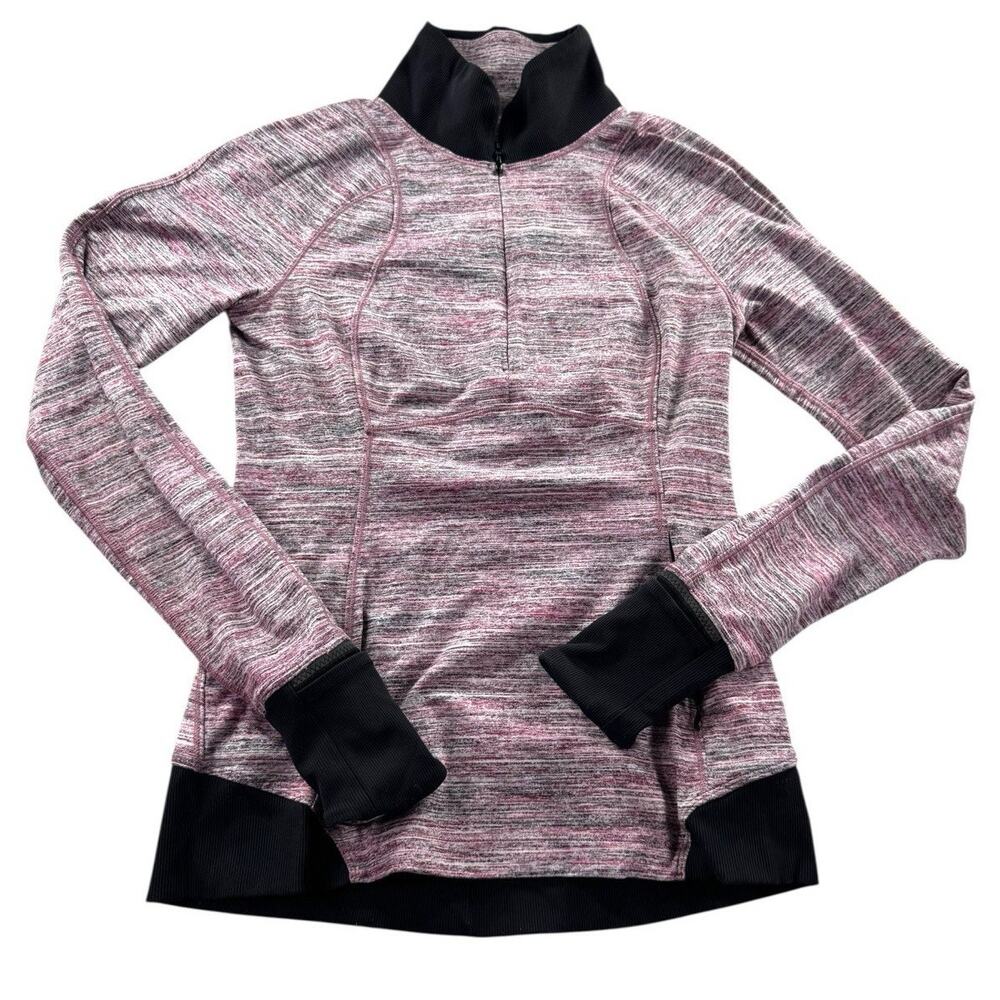 Lululemon Runderful 1/2 Zip Pullover 6 Pink Space Dye Camo Berry Rumble Running